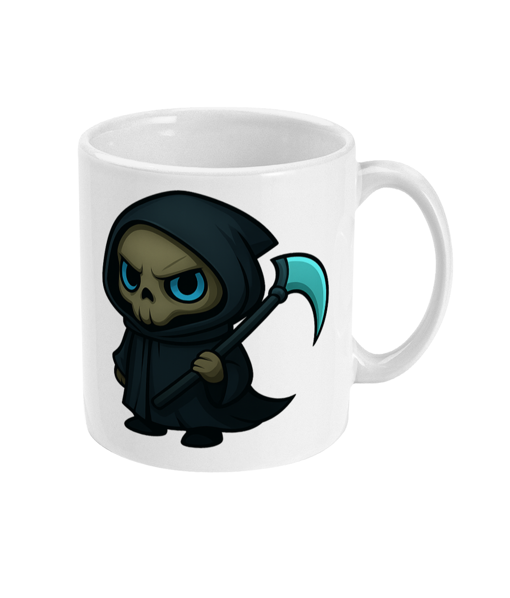 Twin Reapers Ceramic Mug – 11oz of Grim Style