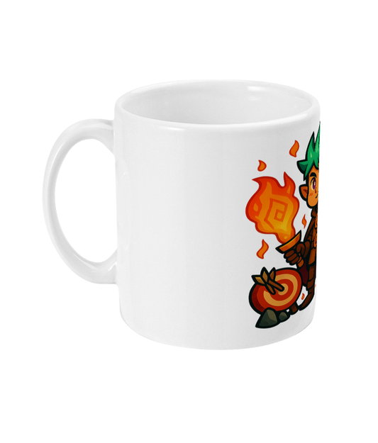 Flamebound Rogue Ceramic Fantasy Mug (11oz)