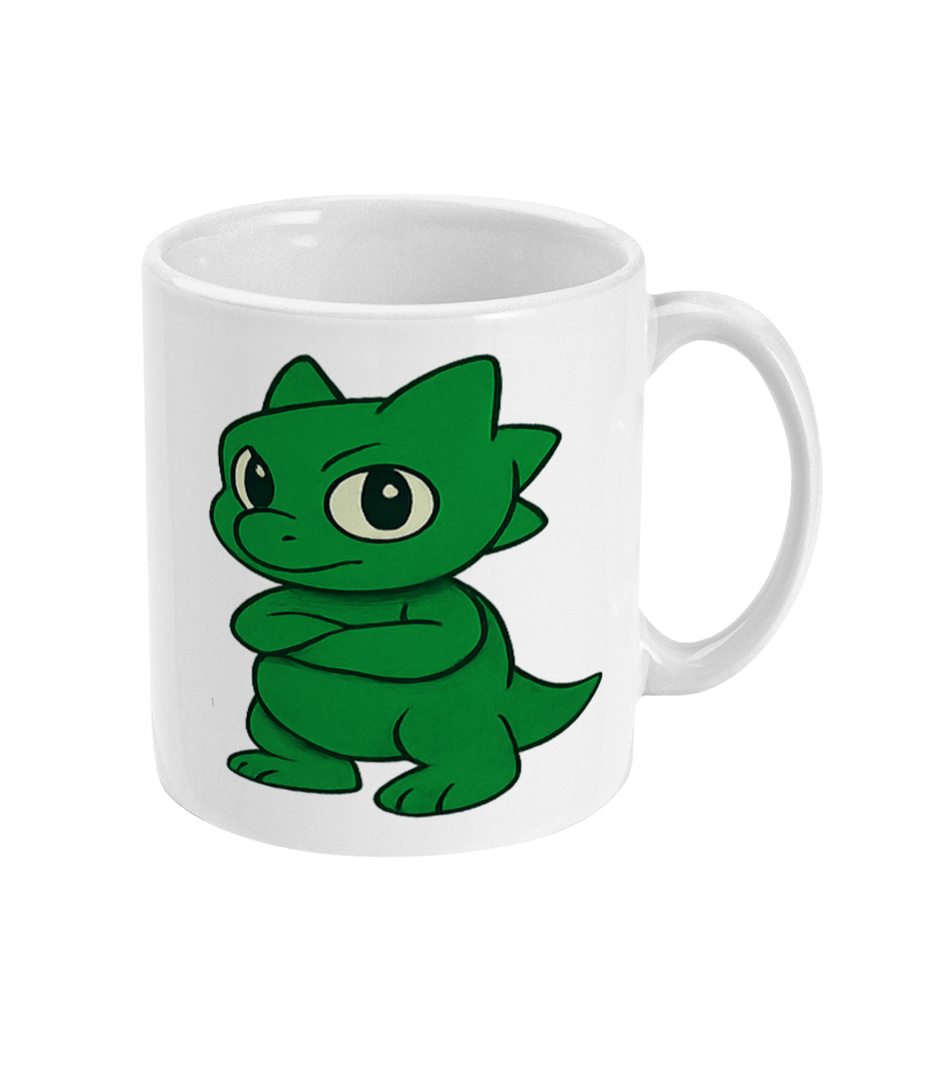 Dino Duo Mug – Green Dinosaur Ceramic Cup (11oz)