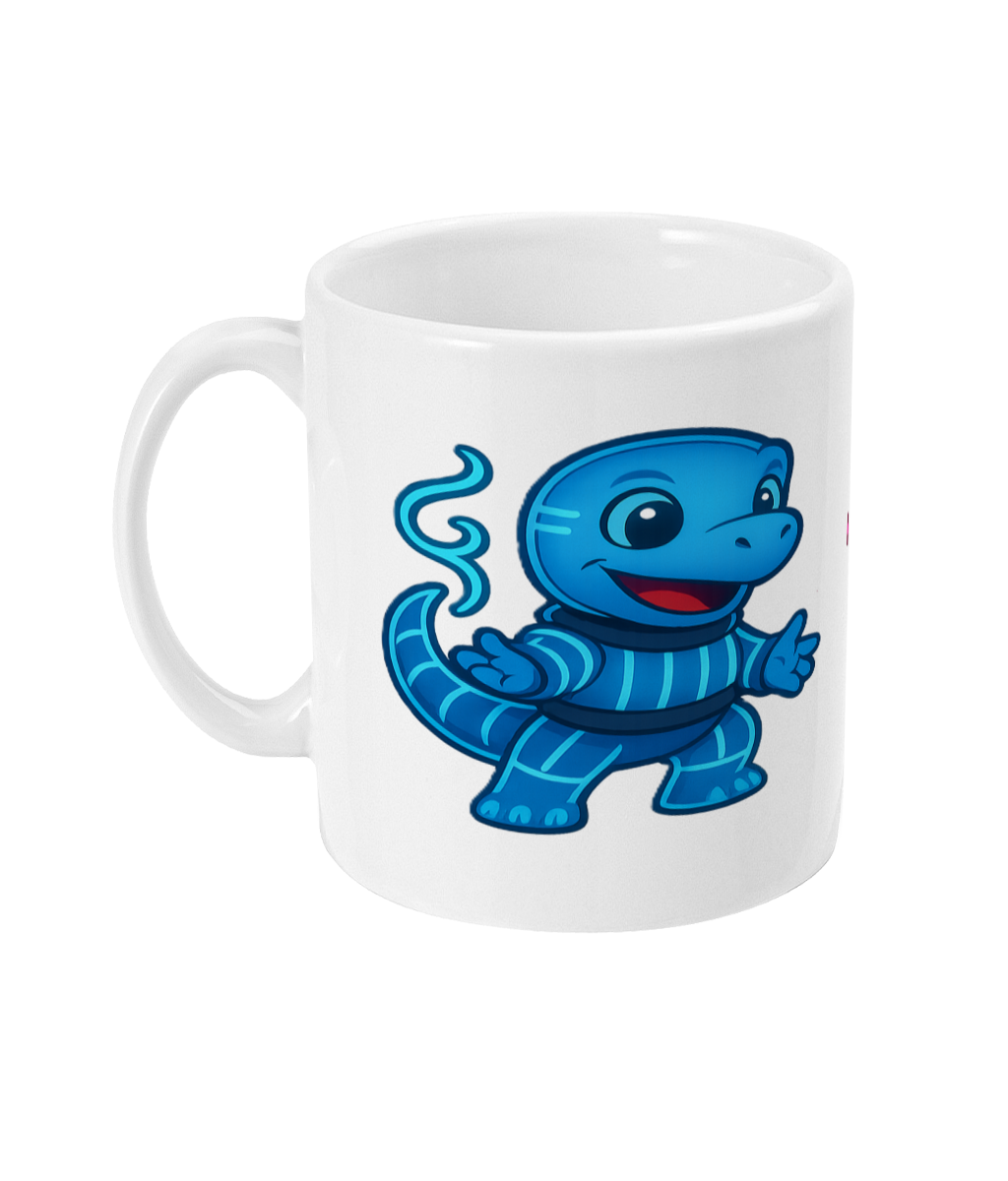 Dino Dreams Mug – Blue & Pink Cartoon Dinosaurs