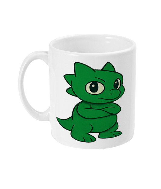 Dino Duo Mug – Green Dinosaur Ceramic Cup (11oz)