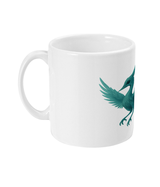 Phoenix Crest Mug – Teal Mythical Bird Ceramic Cup