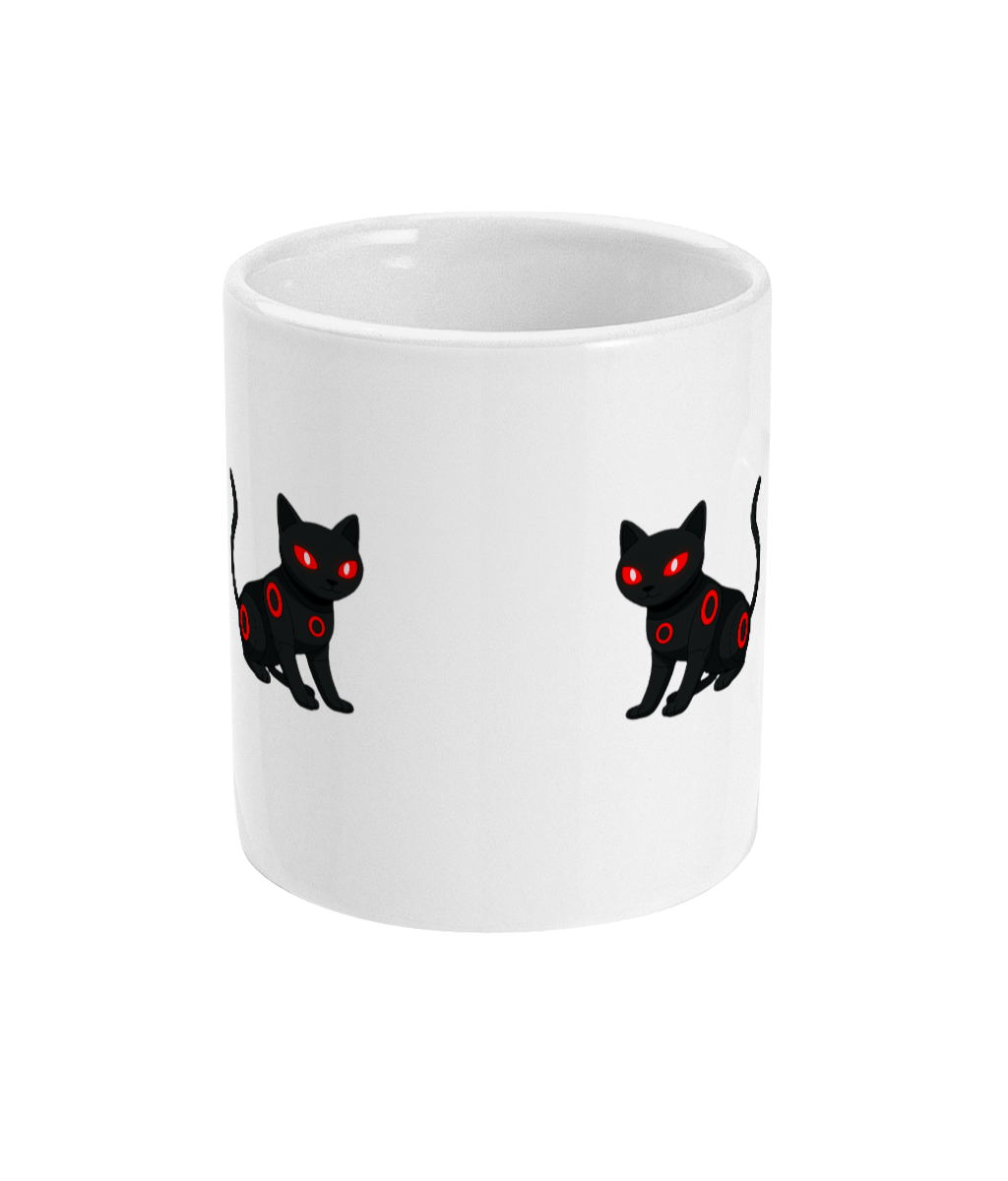 Hex Familiar Mug – Black Cats with Crimson Eyes