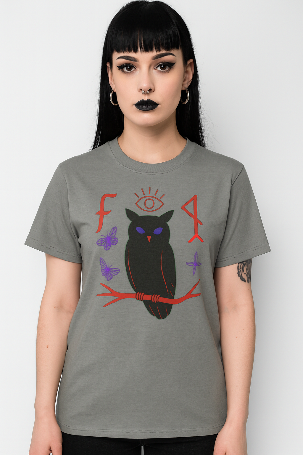 Mystic Owl & Sigil Tee – Organic Cotton Unisex Fit