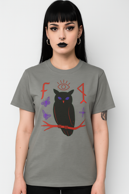 Mystic Owl & Sigil Tee – Organic Cotton Unisex Fit