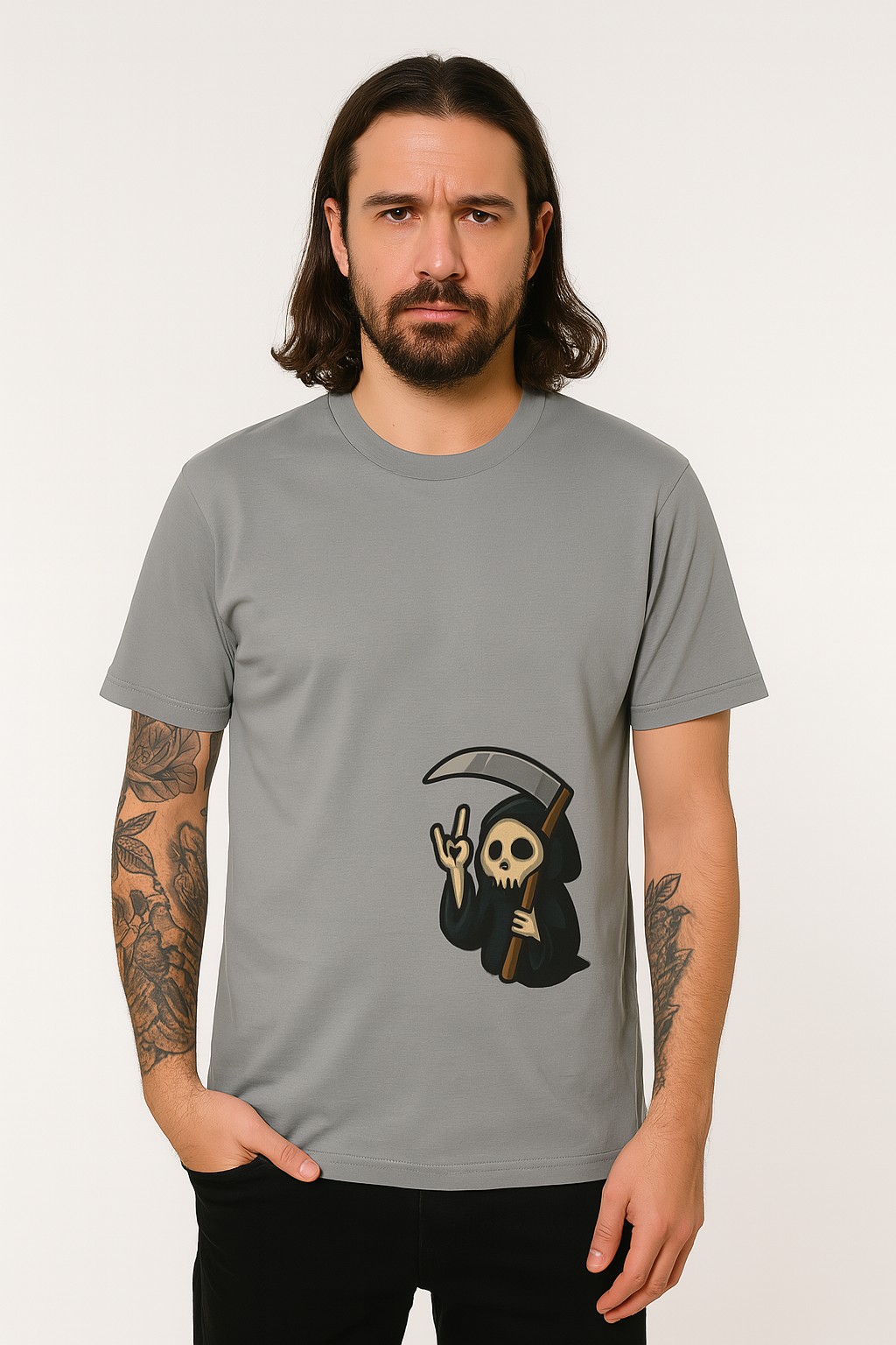 Rock On Reaper Unisex Tee – Grim, Grinning & Ready to Shred