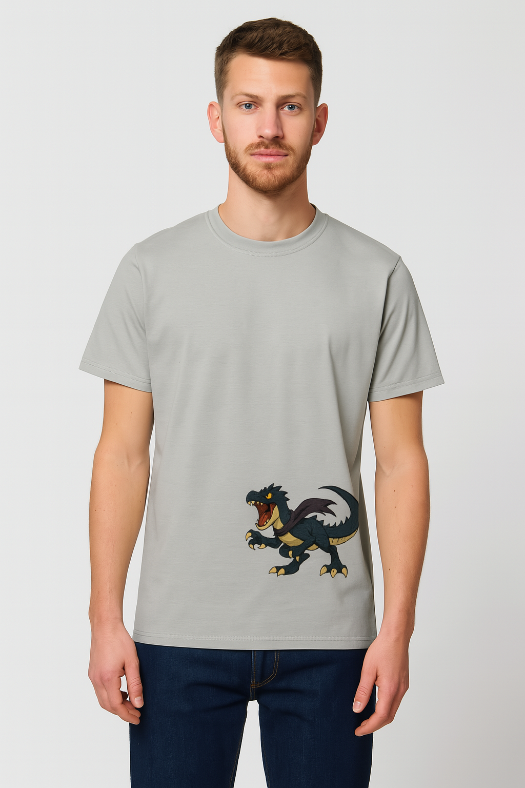 Organic Cotton Anime Dinosaur Graphic Tee