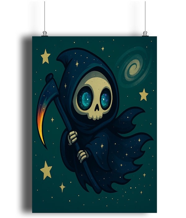Cosmic Reaper Lustre Portrait Art Print