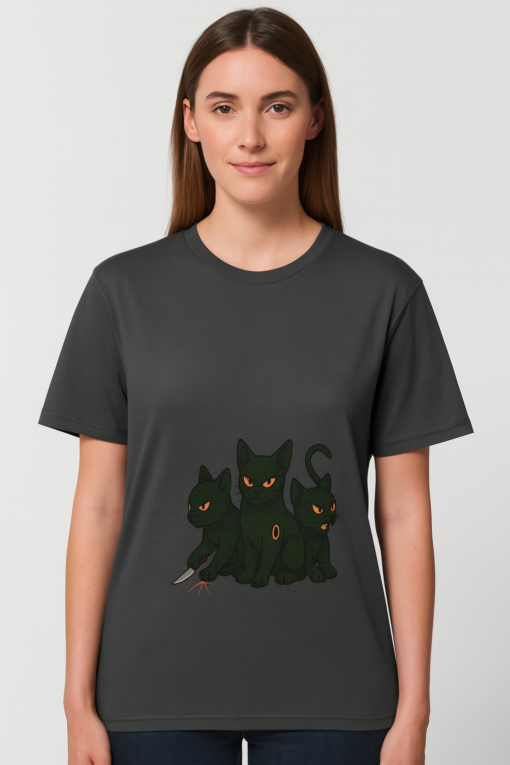 Three Black Cats Graphic Tee – Organic Cotton Unisex T-Shirt