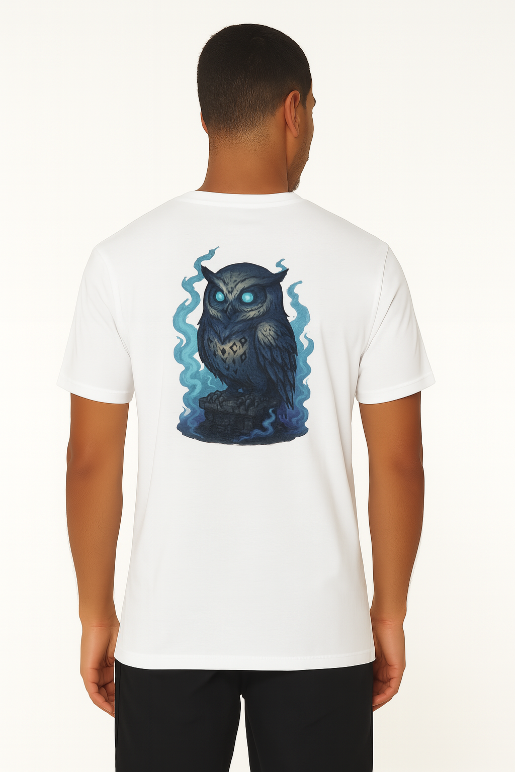 Mystic Owl Tee – Organic Cotton, Unisex Fit, Fantasy Back Print