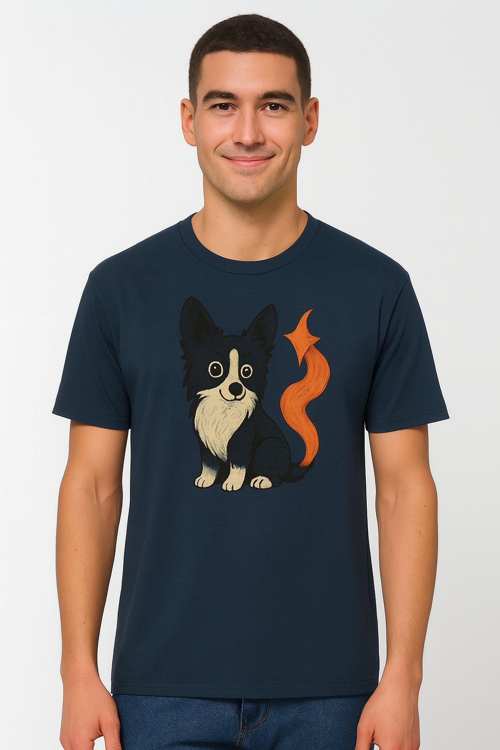 Flame-Tail Pup Tee – Organic Cotton Unisex T-Shirt