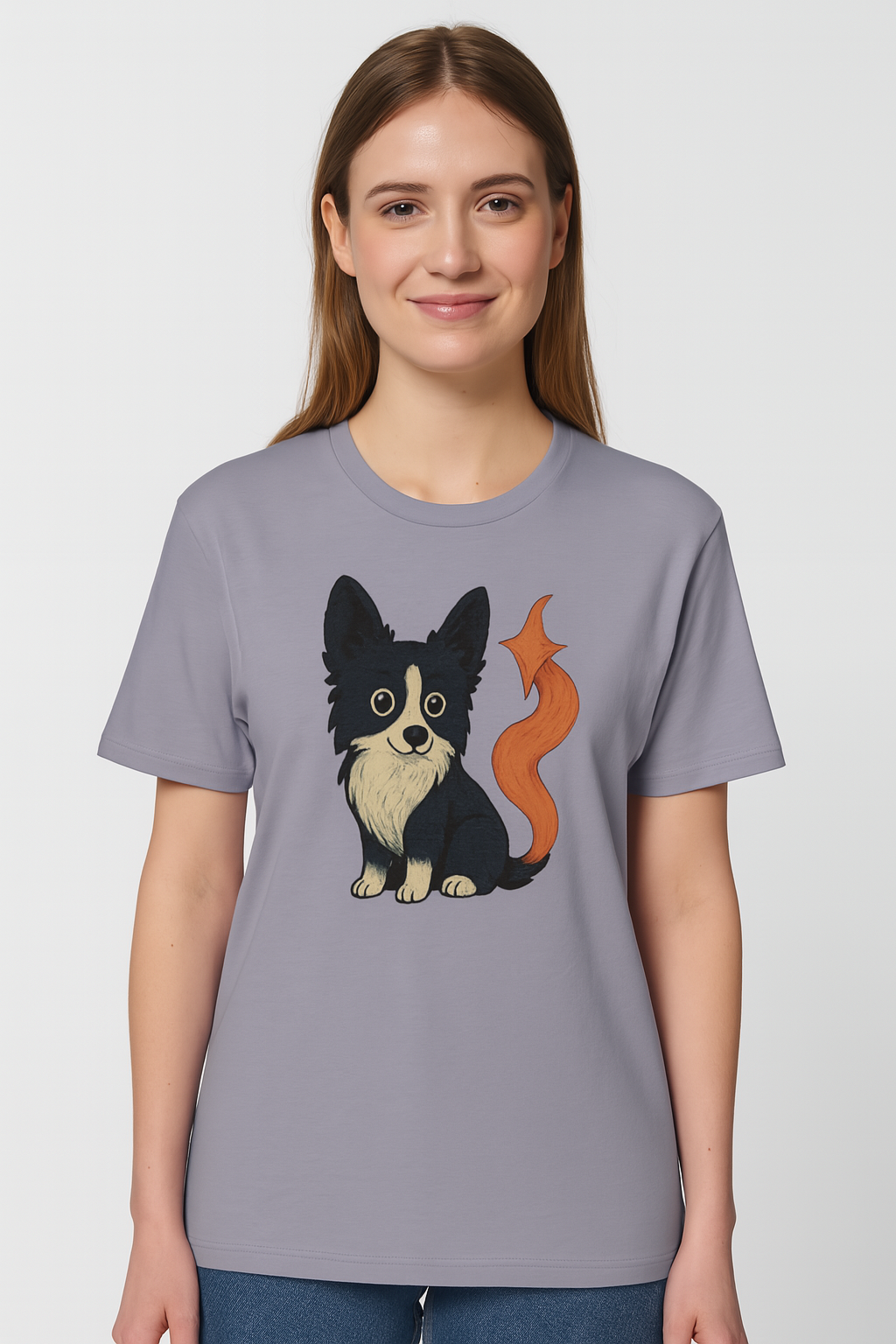 Flame-Tail Pup Tee – Organic Cotton Unisex T-Shirt