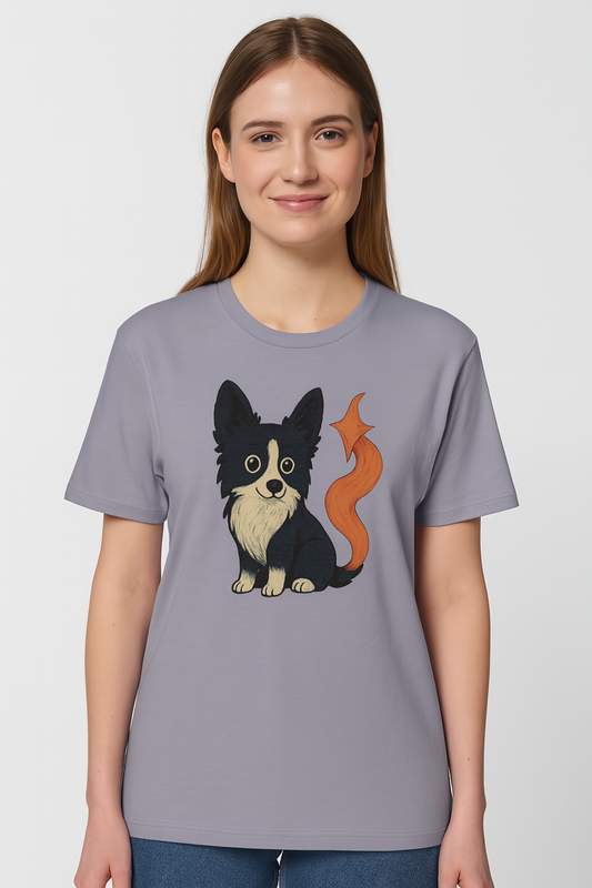 Flame-Tail Pup Tee – Organic Cotton Unisex T-Shirt